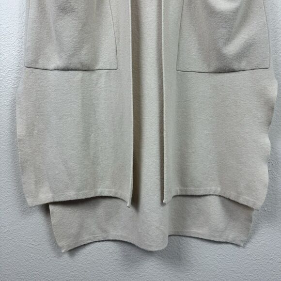 Orange Fashion Village Open Front Hooded Short Sleeve Knit Cardigan Cream Medium - Picture 6 of 16